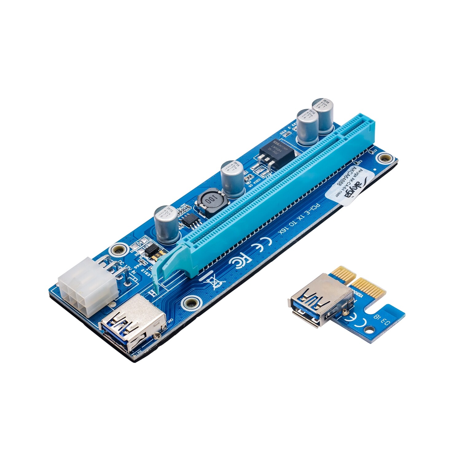 Riser Akyga VER009S, USB 3.0 PCI-E 1x to 16x, LED indikacija