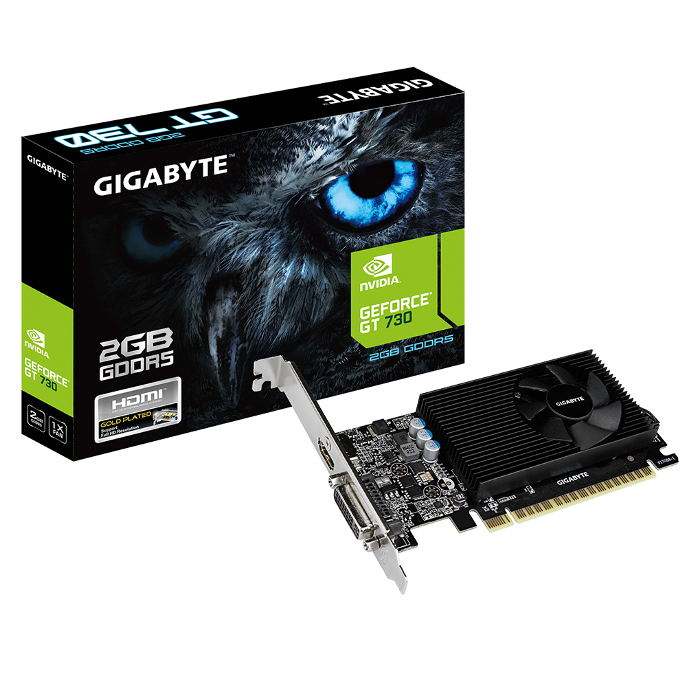 Gigabyte NVIDIA GeForce GT 730, PCI-E 2.0, 2048 MB GDDR5