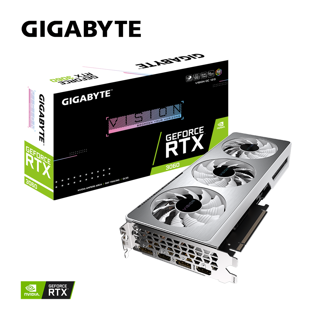 Gigabyte GeForce RTX 3060 Vision OC 12G LHR, 12288 MB GDDR6