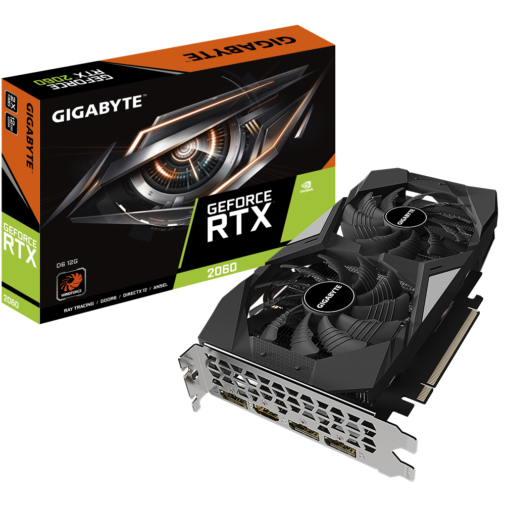 Gigabyte GeForce RTX 2060 D6 12G, 12GB GDDR6