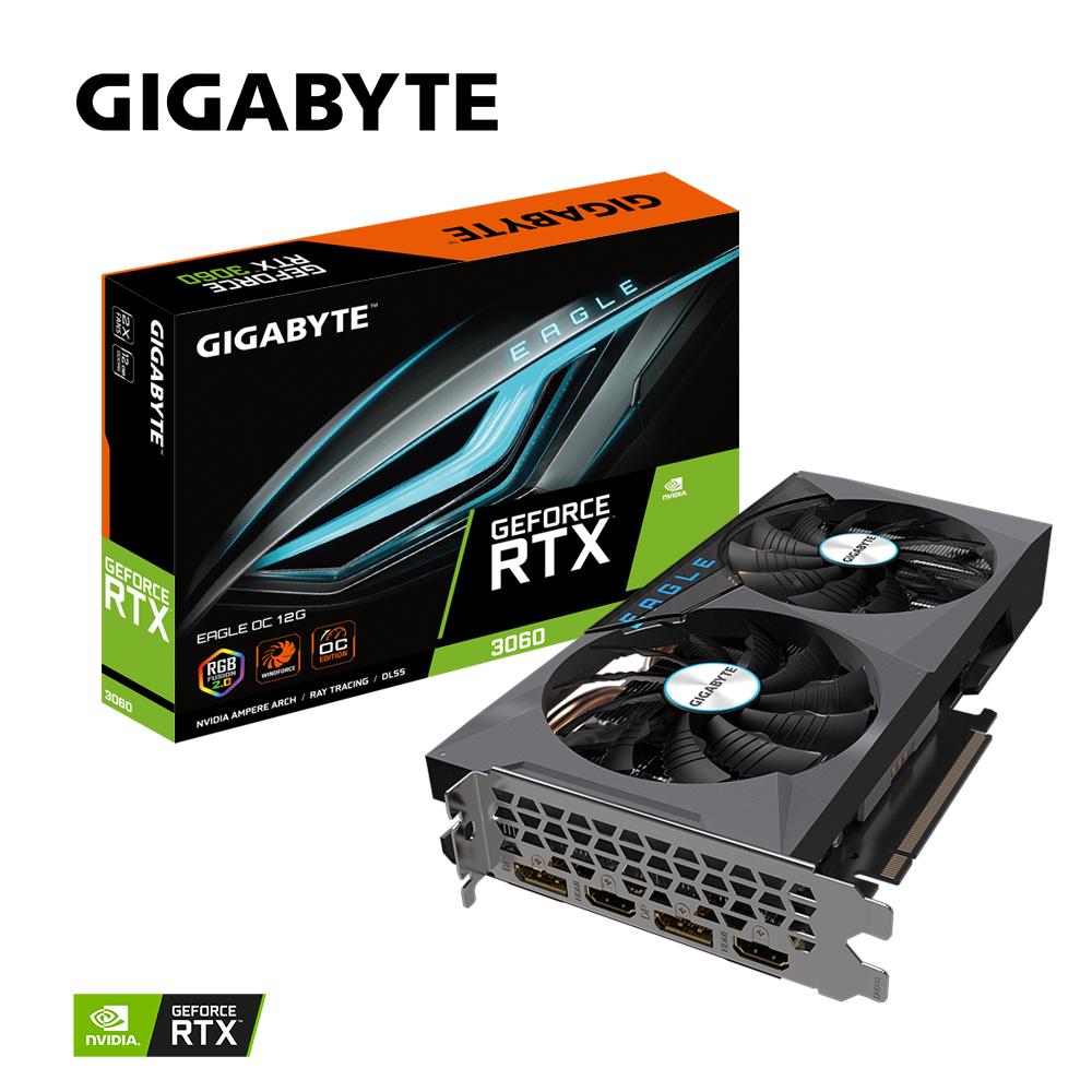 Gigabyte GeForce RTX 3060 Eagle OC 12G LHR, 12GB GDDR6