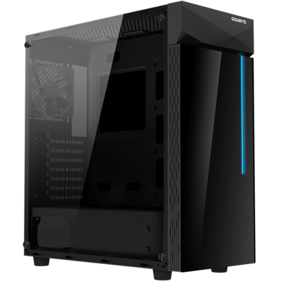 Chassis GIGABYTE C200 GLASS Midi Tower, ATX, 2xUSB3.0, RGB, Full-Size Black Tempered Glass Side Panel, Liquid Cooling Compatible, Dust Filter, 1x120mm Fan