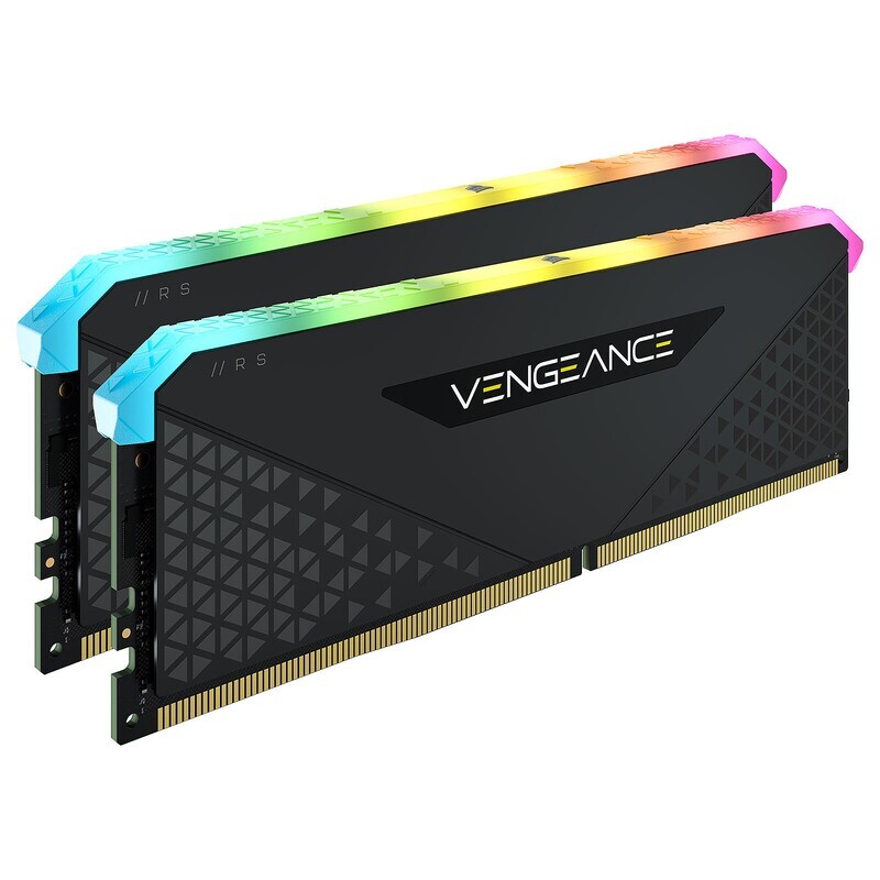 CORSAIR Vengeance RGB RS 16GB (2x8GB) Dimm DDR4,  3200MHz Unbuffered, CL16, XMP 2.0, Black PCB, 1.35V