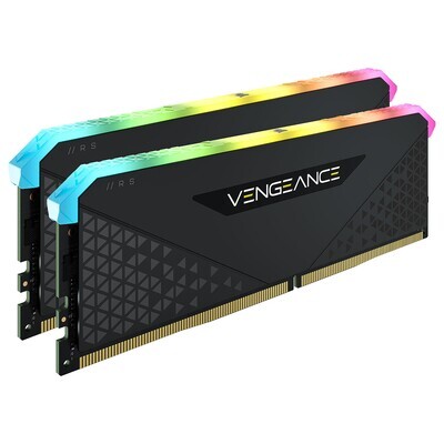 CORSAIR DDR4, 3200MHz 16GB 2x8GB Dimm, Unbuffered, 16-20-20-38, XMP 2.0, Vengeance RGB RS, RGB LED, Black PCB, 1.35V, for AMD Ryzen & Intel