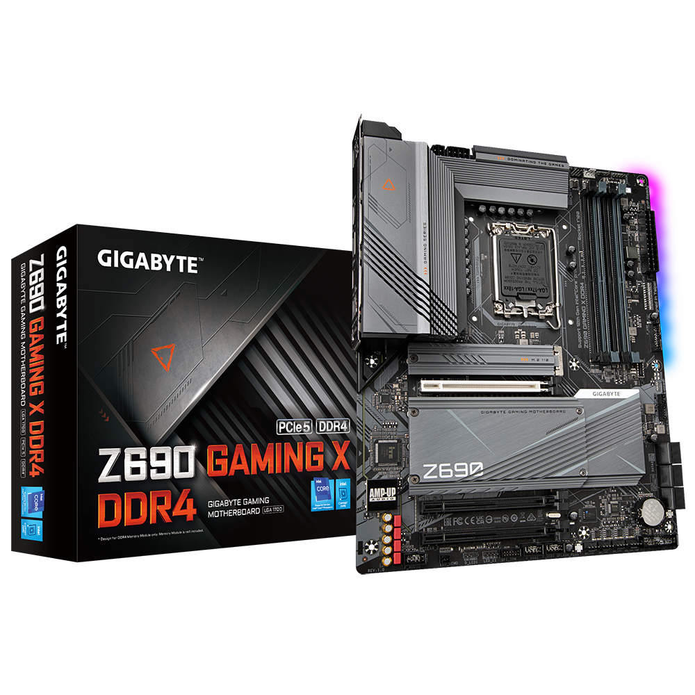 GIGABYTE MB Z690 GAMING X Motherboard with Direct 16+1+2 Phases Digital VRM Design, PCIe 5.0 Design, Fully Covered Thermal Design, 4 x PCIe 4.0 M.2 with Enlarged Thermal Guard, 2.5GbE LAN