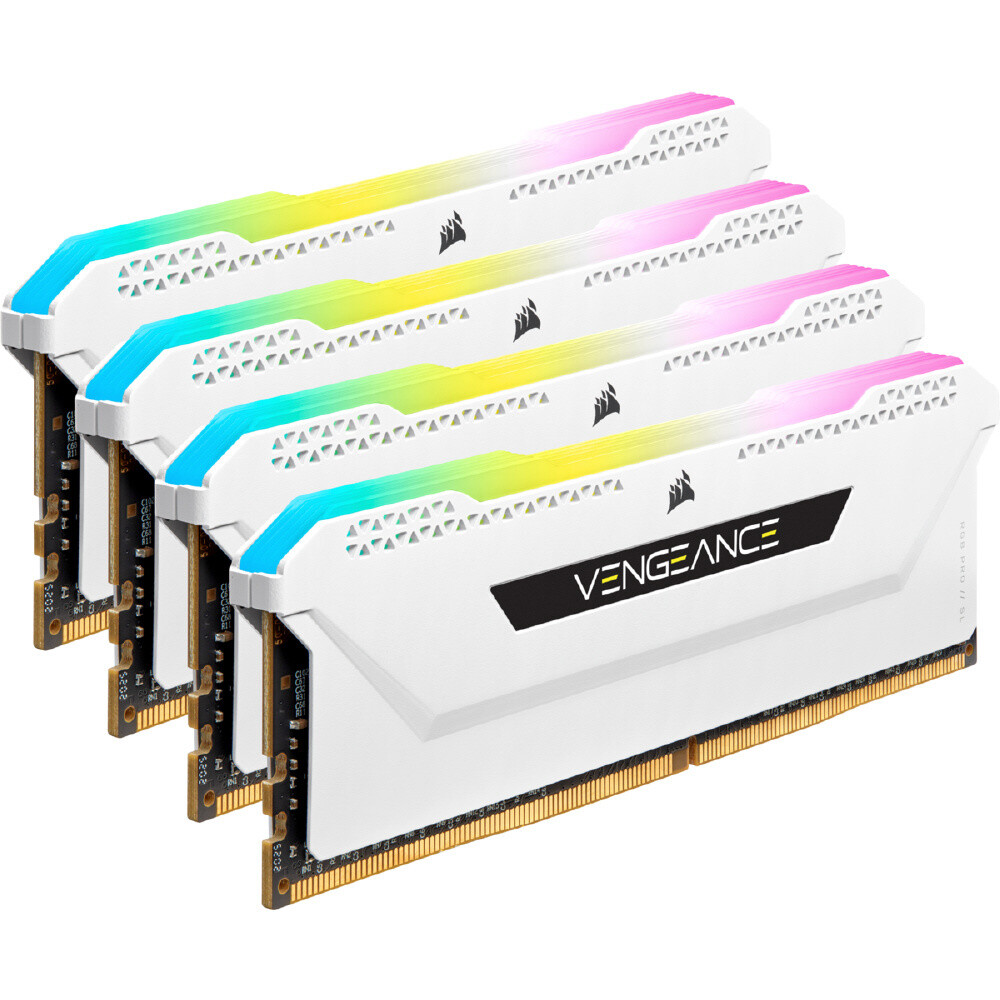 Corsair DDR4, 3600MHz 32GB 4x8GB DIMM, Unbuffered, 18-22-22-42, XMP 2.0, VENGEANCE RGB PRO SL White Heatspreader