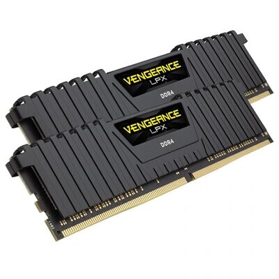 Corsair DDR4, 3200MHz 16GB 2x8GB Dimm, Unbuffered, 16-18-18-36, XMP 2.0, Vengeance LPX black