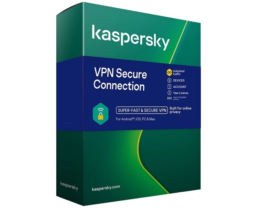 Kaspersky VPN Secure Connection (PC, Android, Mac, iOS) – 5 uređaja 1 godina