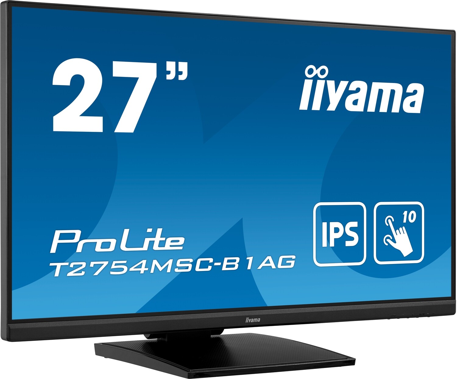 IIYAMA Monitor 27" PCAP 10P Touch, 1920x1080, IPS panel, Flat Bezel Free Glass Front, VGA, HDMI, DisplayPort, 255cd/m² (with touch), USB 3.0-Hub (2xOut), 1000:1 Static Contrast, 5ms, Built-in Webcam