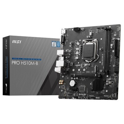 MSI PRO H510M-B DDR4, mATX, Chipset H470 (supports only 10th Intel processors), Socket 1200, Dual Channel DDR4 up to 2933MHz, 1x PCIe x16 slots, 1x M.2 slots, 1x HDMI, 1x VGA, 2x USB 3.2 Gen 1