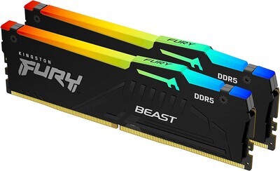 Kingston 64GB 6000MT/s DDR5 CL36 DIMM (Kit of 2) FURY Beast RGB EXPO