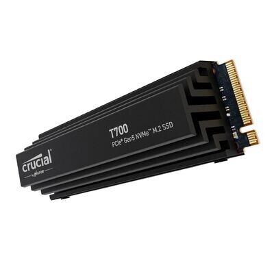 Crucial T700 4TB PCIe Gen5 NVMe M.2 SSD with heatsink