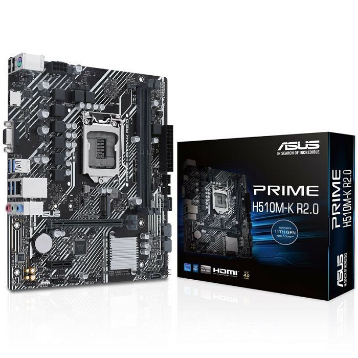 ASUS Mainboard Desktop PRIME H510M-K R2.0 (LGA 1200, Intel H470, DDR4)