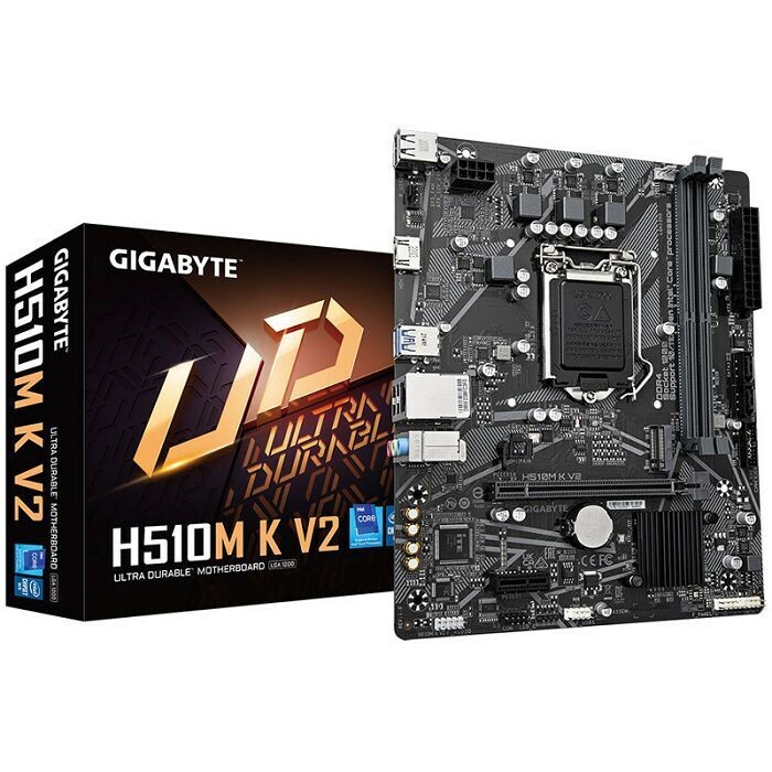 GIGABYTE Mainboard Desktop H510M K V2 (LGA1200, H470 Chipset, 2x DDR4, 1xHDMI, GLAN, 1x PCI Express x16 PCIe 3.0, 1x PCI Express x1 PCIe 3.0, M.2, 2xSATAIII, 4xUSB3.2 Gen1, 6xUSB2.0/1.1) mATX