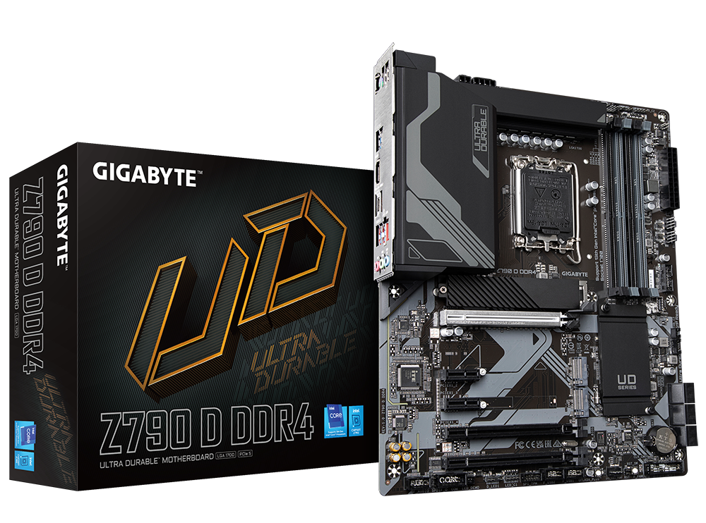 GIGABYTE Mainboard Desktop Z790 D DDR4 (LGA1700, 4 x DDR4 3 x M.2 6 x SATA 1 x HDMI 2.0 ATX)