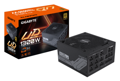 GIGABYTE UD1300GM Power Supply 1300W, PCIe Gen5 16Pin x 1 600W, Modular, 80 PLUS Gold, Japanese capacitors, 140mm fan, EU plug