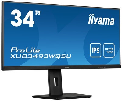 IIYAMA Monitor XUB3493WQSU-B5 34” IPS 3440 x 1440 @75Hz 21:9, 400 cd/m², 4ms, 1000:1, HDMI, DP, USB, height, swivel, tilt, HDCP, Speakers, VESA