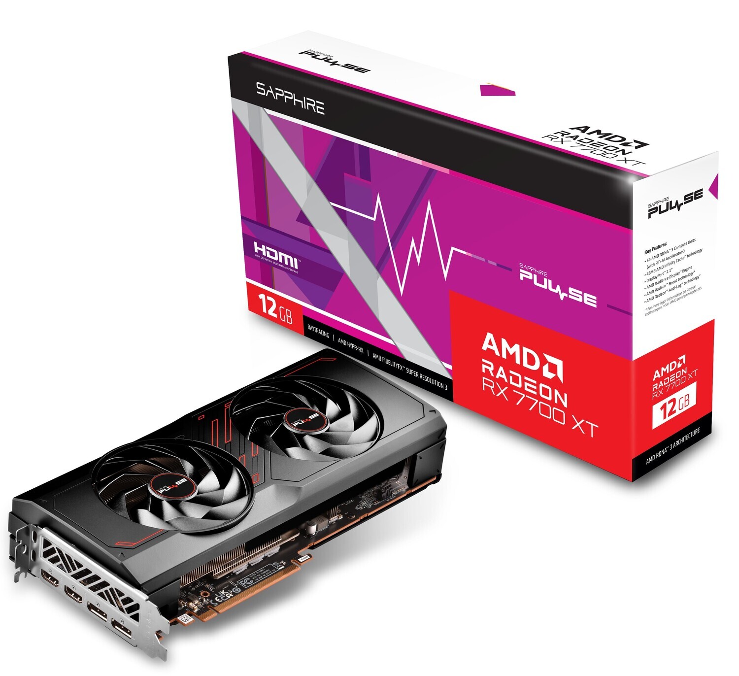 Sapphire Pulse Radeon RX 7700 XT Gaming, 12GB GDDR6