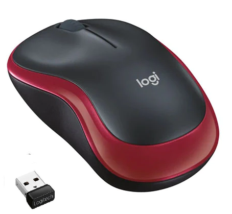 LOGITECH M185 Wireless Mouse, Red