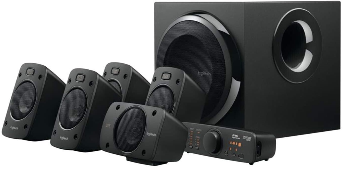 LOGITECH Z906 THX Surround Sound 5.1 Speakers - BLACK - 3.5 MM