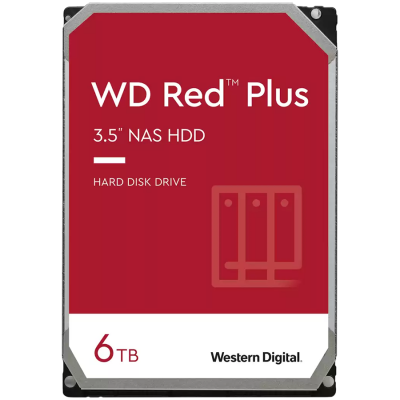 HDD NAS WD Red Plus (3.5&#39;&#39;, 6TB, 256MB, 5400 RPM, SATA 6 Gb/s)