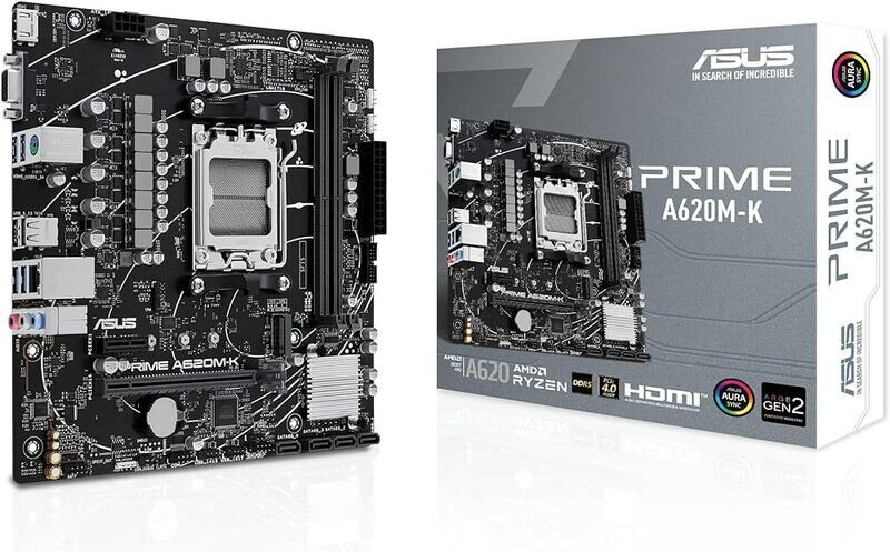 ASUS Mainboard Desktop PRIME A620M-K (AM5, 2x DDR5, mATX)