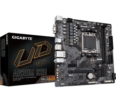 GIGABYTE Mainboard Desktop A620M S2H (AM5 2 x DDR5 2 x DDR5 4 x SATA 1 x D-Sub 1 x DisplayPort 1 x HDMI port Micro ATX)