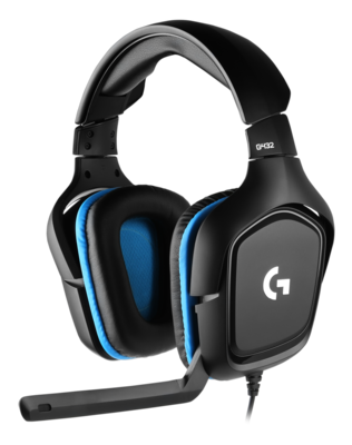 LOGITECH G432 Wired Gaming Headset 7.1 - LEATHERETTE - BLACK/BLUE