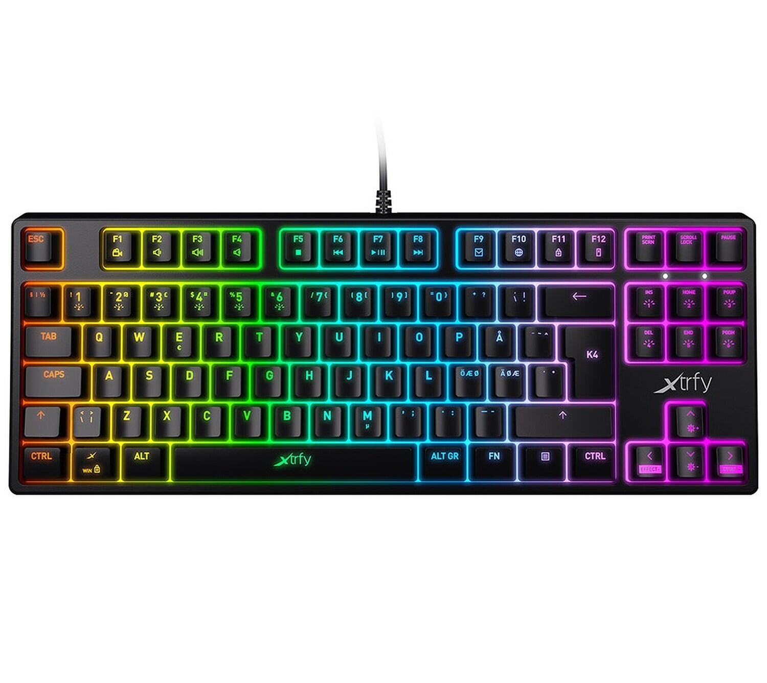 XTRFY K4 RGB Tenkeyless, Mechanical gaming keyboard with RGB, Black