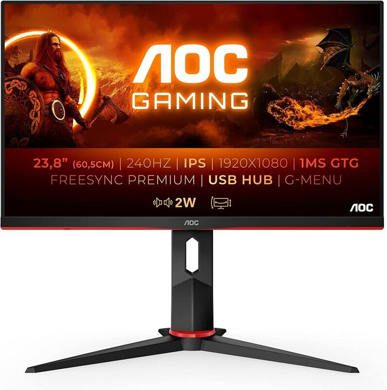 AOC LED 24&quot;, 24G2ZU, VGA, DP, 2xHDMI, 240Hz, Pivot