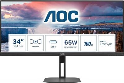 AOC U34V5C, 34", HDMI, DP, USB-C, HAS, 100HZ