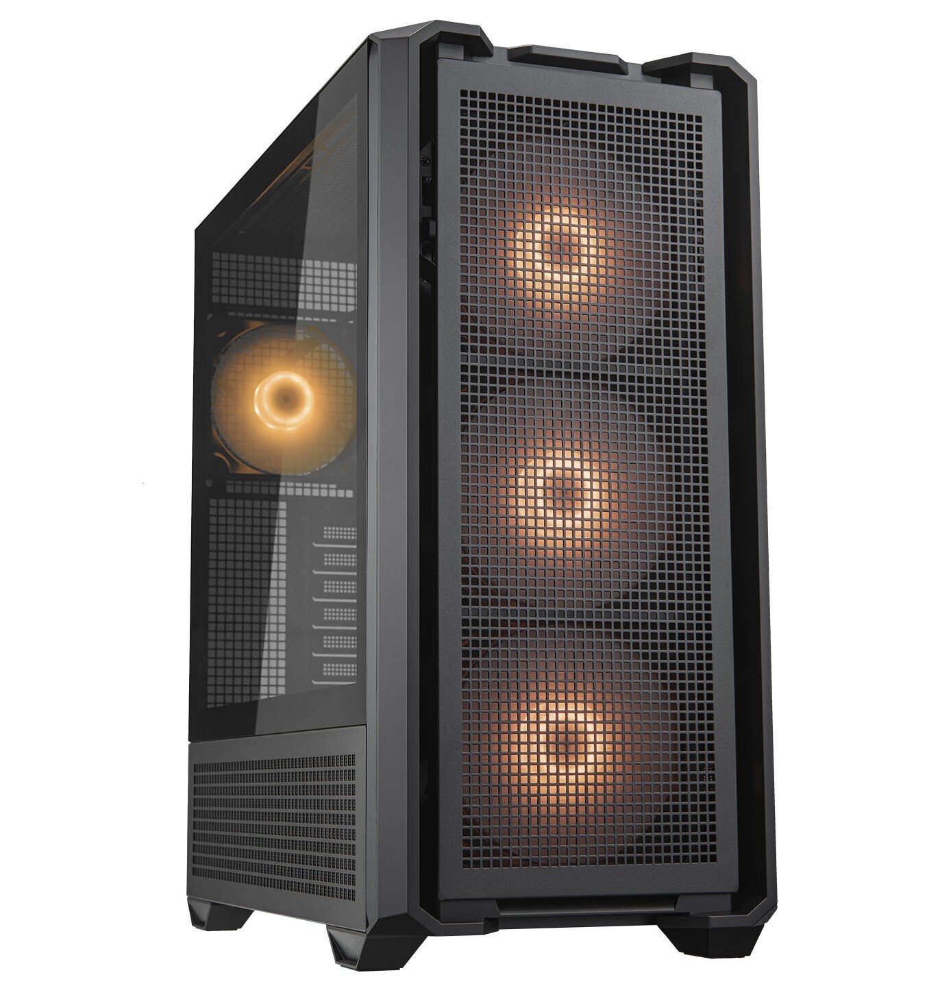 COUGAR | MX600 Black | PC Case | Mid Tower / Mesh Front Panel / 3 x 140mm + 1 x 120mm Fans / Transparent Left Panel