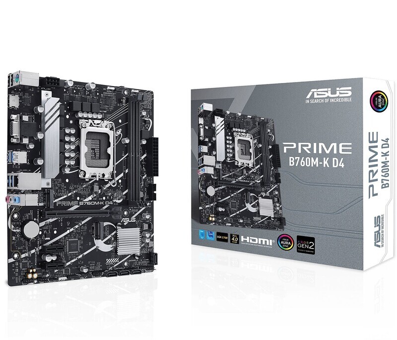 ASUS Mainboard Desktop PRIME B760M-K D4 (LGA1700, 2xDDR4, mATX)