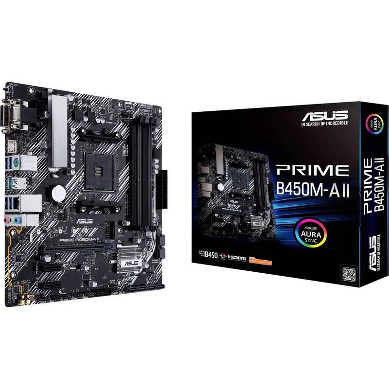ASUS Mainboard Desktop PRIME B450M-A II (AM4, DDR4, mATX)