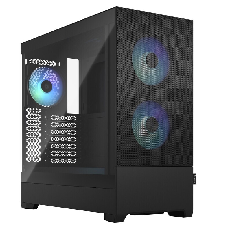 Case Fractal Pop Air RGB Black TG, crno bez napajanja