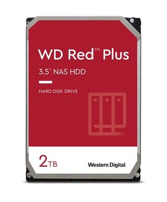 HDD NAS WD Red Plus 2TB CMR, 3.5'', 128MB, 5400 RPM, SATA