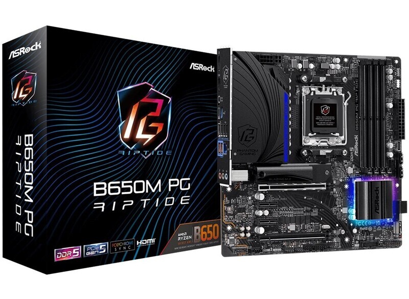 ASRock Mainboard Desktop B650M PG RIPTIDE (mATX, AM5 4xDIMM DDR5)