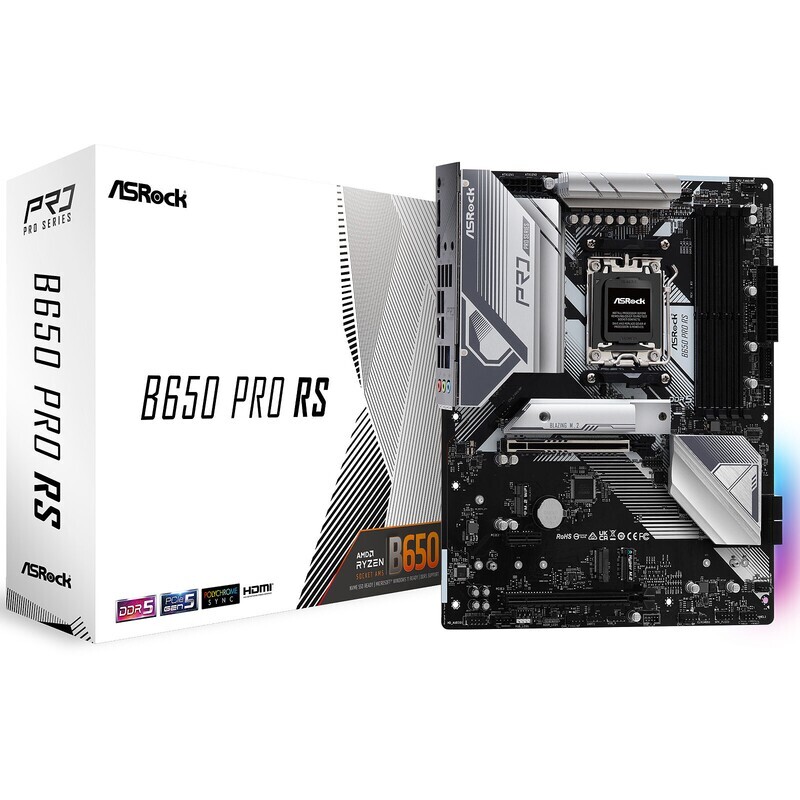 ASRock Mainboard Desktop B650 PRO RS (AM5, 4x DDR5, ATX)