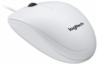 LOGITECH B100 Corded Mouse - WHITE