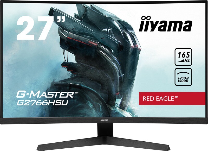 iiyama 27&quot; G2766HSU-B1, Full HD 1920x1080, 16:9, 250 cd/m², 165Hz refresh rate, 1 ms, curved VA panel, FreeSync, DisplayPort x 1 (v.1.4), HDMI x 2 (v.2.0), Headphone