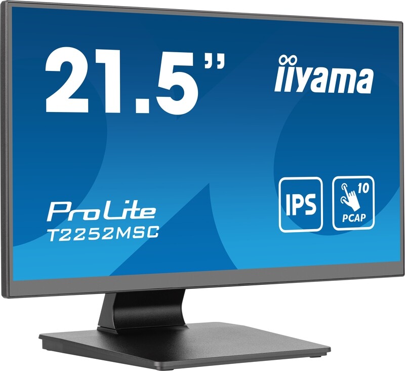 IIYAMA Monitor LED T2252MSC-B2 21.5&quot; IPS TOUCH Capacitive 1920 x 1080, 250 cd/m², 1000:1, 5ms, Touch points 10, Touch method stylus, finger, glove, Touch interface USB, HDMI x1, DisplayPort x1,Speaker