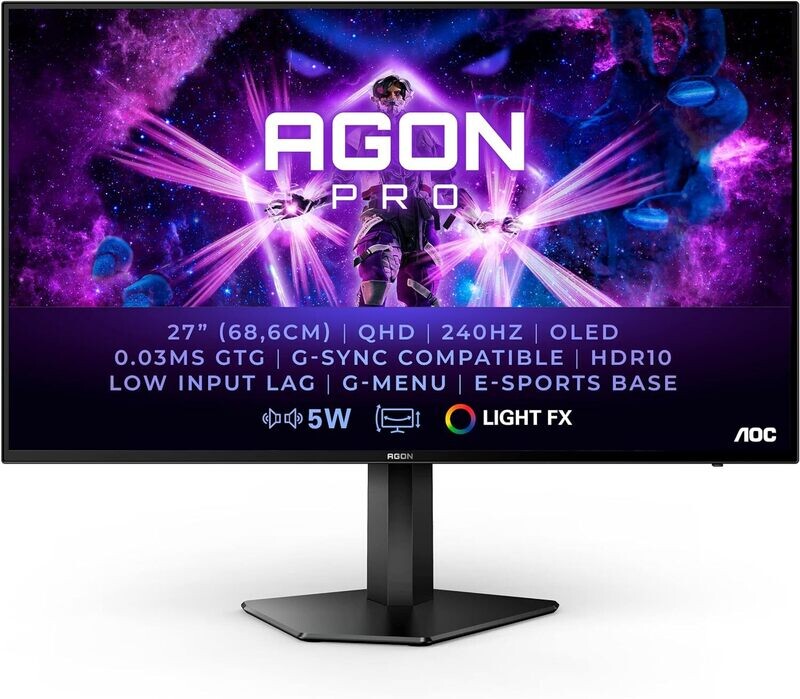 AGON AG276QZD, 26,5&quot;, OLED, 2XHDMI, 2xDP, QHD, 240
