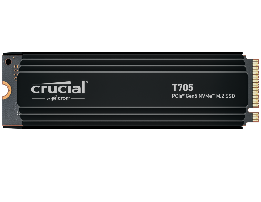 Crucial T705 2TB PCIe Gen5 NVMe M.2 SSD with heatsink