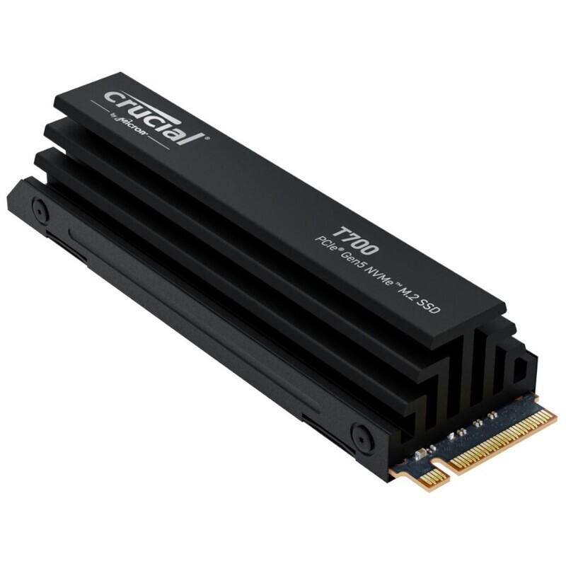 Crucial T700 1TB PCIe Gen5 NVMe M.2 SSD with heatsink