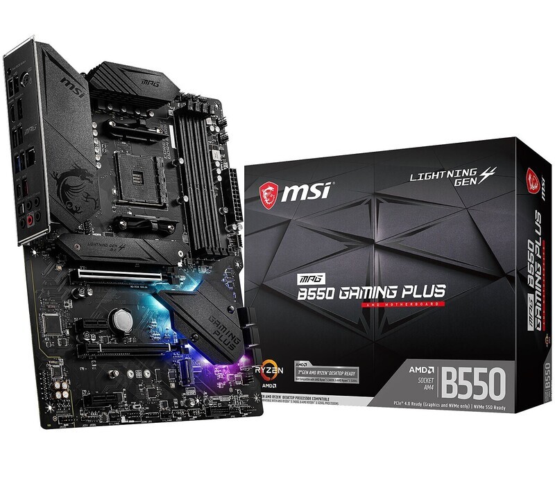 MSI Mainboard Desktop MPG B550 GAMING PLUS (AM4, DDR4, ATX)