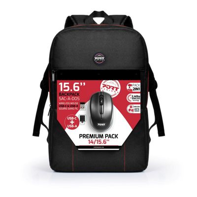 Port premium pack ruksak 15,6&quot; + bežični miš, crna