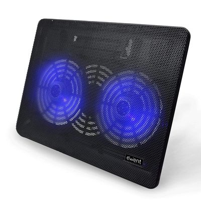 Stand Laptop cooling pad 17&quot;, 2x silent fan, Ewent EW1256