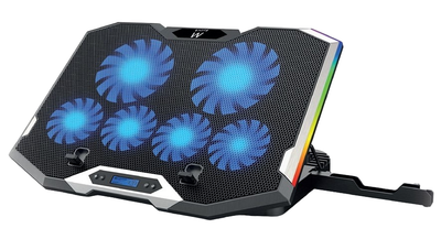 Stand Laptop cooling pad 17.3&quot;, 6 silent fan, RGB, Ewent EW1260