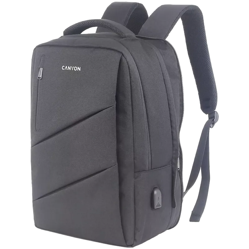 CANYON BPE-5, Laptop backpack for 15.6 inchProduct spec/size(mm): 400MM x300MM x 120MM(+60MM)Grey, Canyon LogoEXTERIOR materials:100% PolyesterInner materials:100% Polyestermax weigh