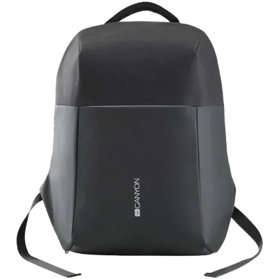 CANYON BP-9, Anti-theft backpack for 15.6&#39;&#39; laptop, material 900D glued polyester and 600D polyester, black, USB cable length0.6M, 400x210x480mm, 1kg,capacity 20L
